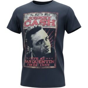Johnny Cash‎ Live at San Quentin Graphic T-Shirt Men's Large Black Merch Traffic